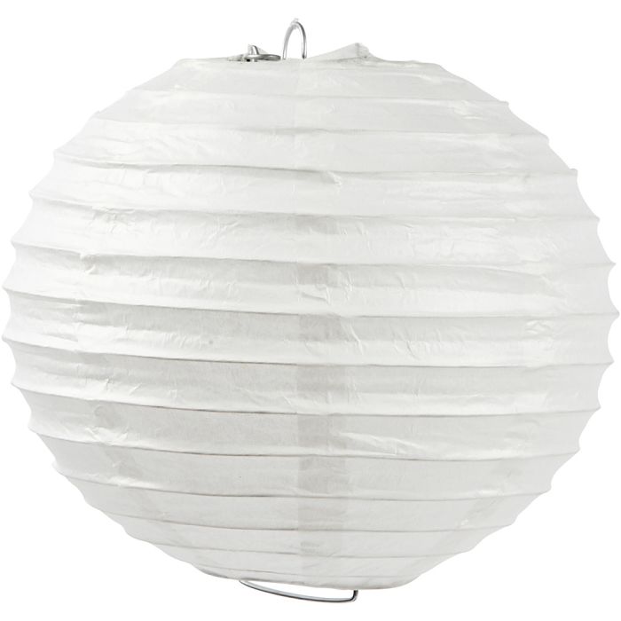 Papirlampe, Rund, dia. 35 cm, hvit, 1 stk.