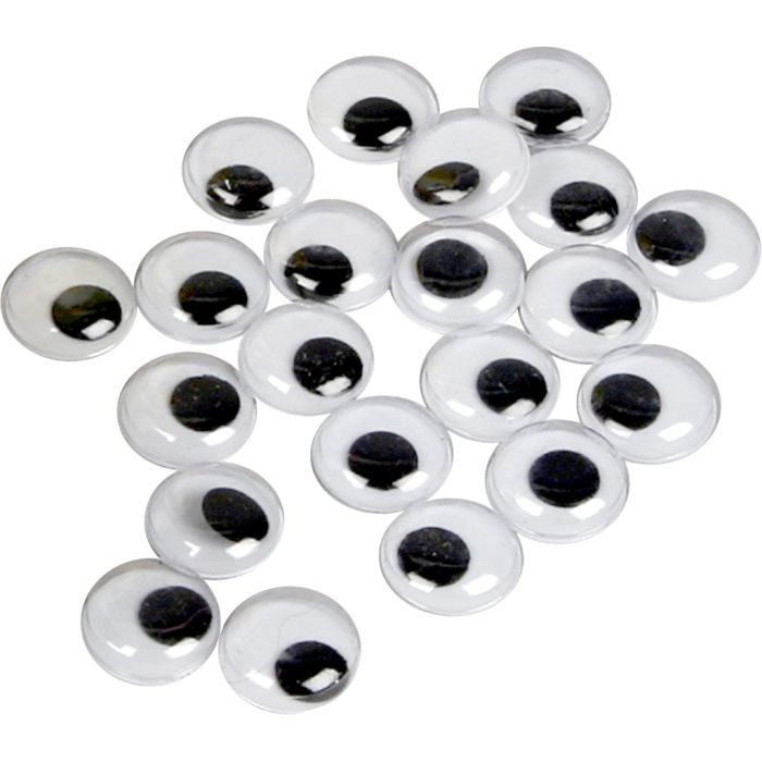 Bevegelige Øyne, uten lim, dia. 14 mm, 1000 stk./ 1 pk.