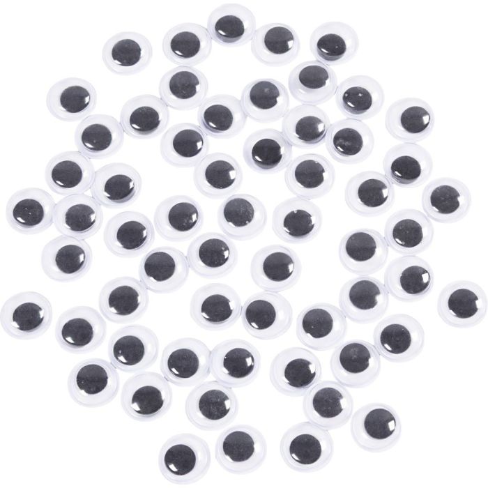 Bevegelige Øyne, uten lim, dia. 10 mm, 1000 stk./ 1 pk.