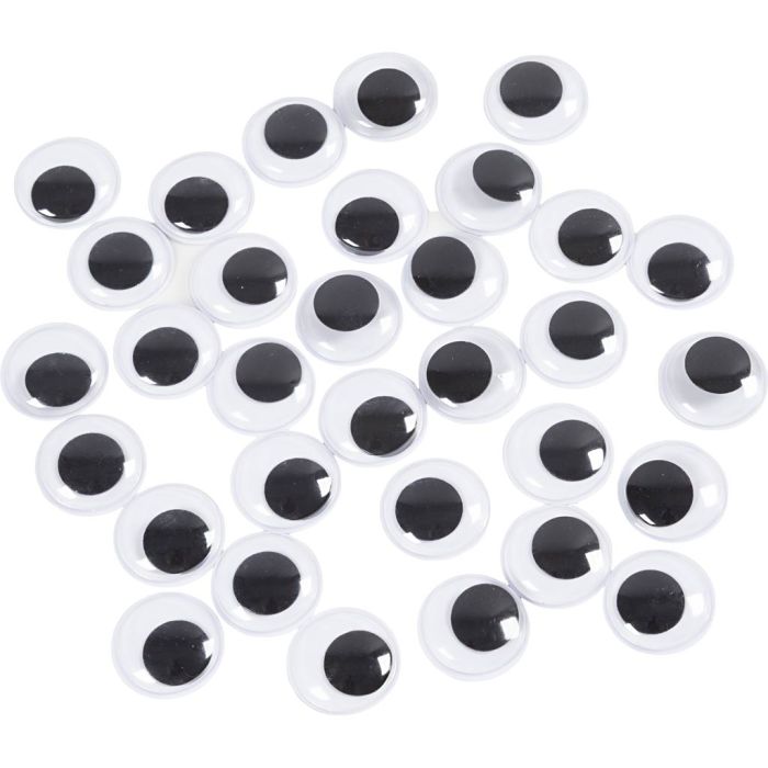 Bevegelige Øyne, uten lim, dia. 20 mm, 1000 stk./ 1 pk.
