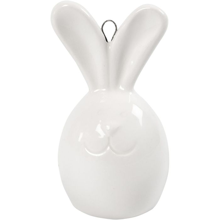 Hare, H: 6,7 cm, dia. 3,6 cm, hvit, 3 stk./ 1 pk.
