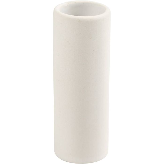 Vase, H: 11 cm, dia. 4 cm, hvit, 1 stk.