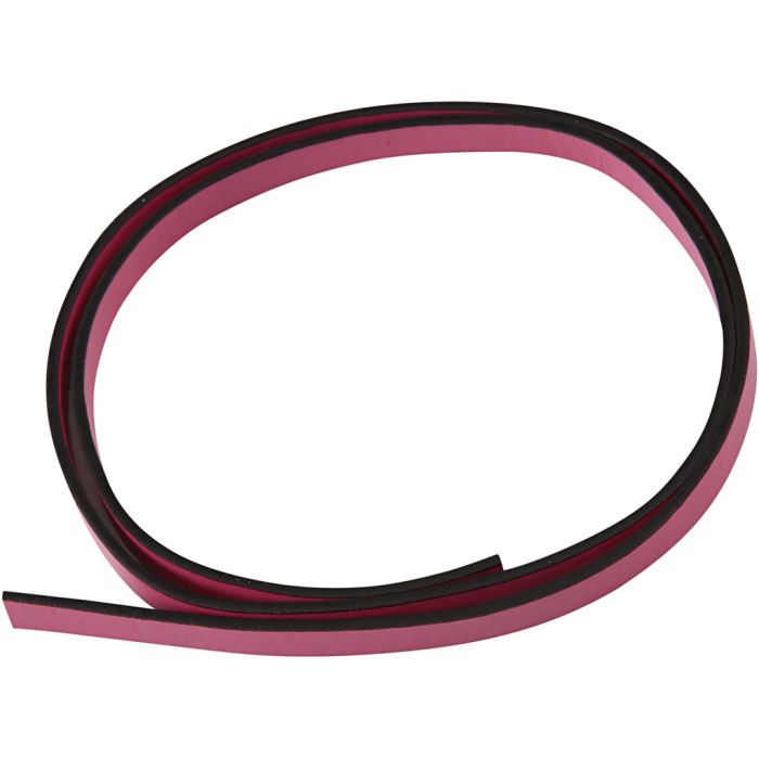 Imitert Lærbånd, B: 10 mm, tykkelse 3 mm, pink, 1 m/ 1 pk.