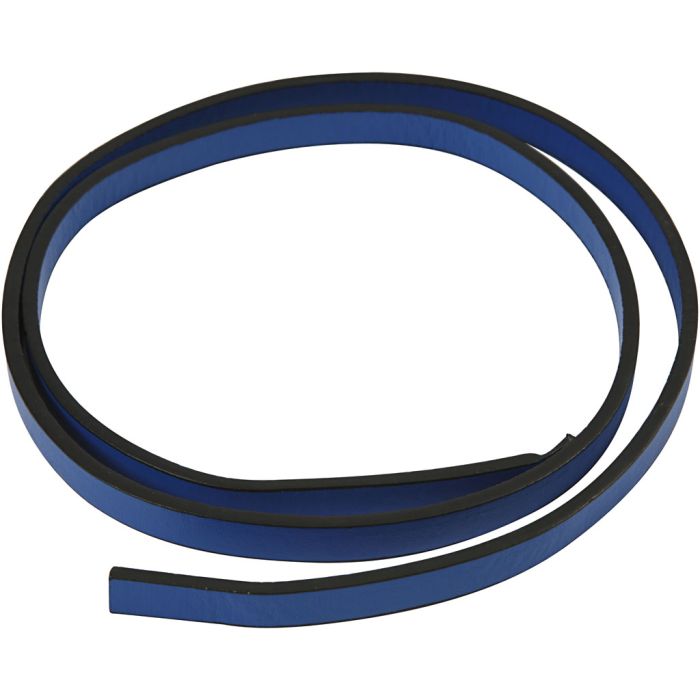 Imitert Lærbånd, B: 10 mm, tykkelse 3 mm, blå, 1 m/ 1 pk.