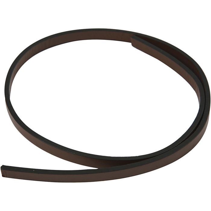 Imitert Lærbånd, B: 10 mm, tykkelse 3 mm, brun, 1 m/ 1 pk.