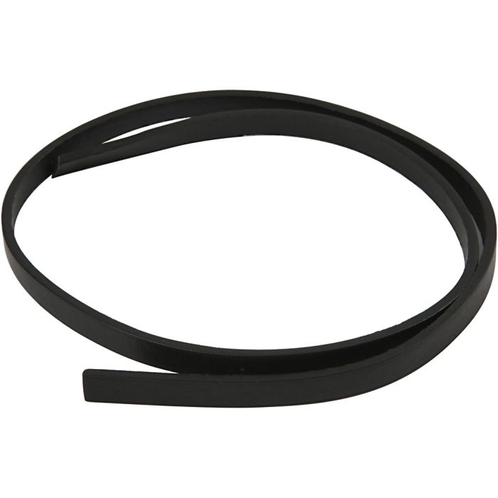 Imitert Lærbånd, B: 10 mm, tykkelse 3 mm, svart, 1 m/ 1 pk.