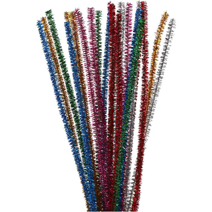 Piperenser, L: 30 cm, tykkelse 6 mm, glitter, sterke farger, 24 ass./ 1 pk.