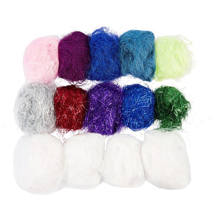Plastfibre, ass. farger, 500 g/ 1 pk.