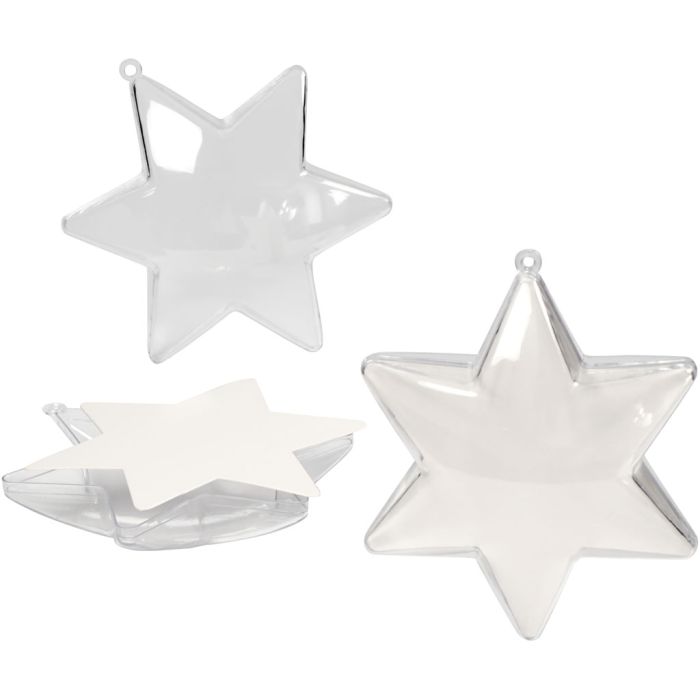 Dekostjerne, H: 10 cm, transparent, 5 stk./ 1 pk.