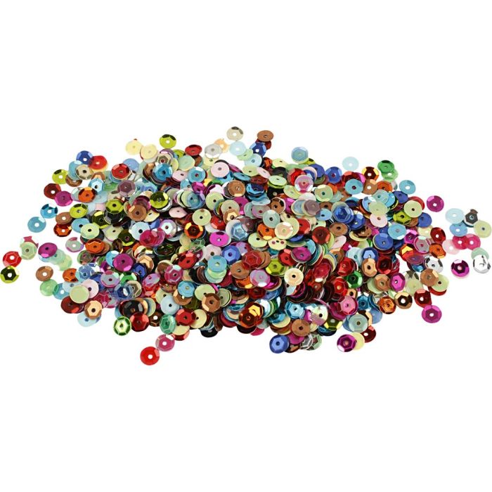 Paljetter, rund, dia. 6 mm, 100 g/ 1 pk.