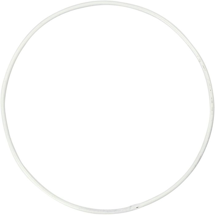 Metallring, dia. 10 cm, tykkelse 2 mm, hvit, 10 stk./ 1 pk.