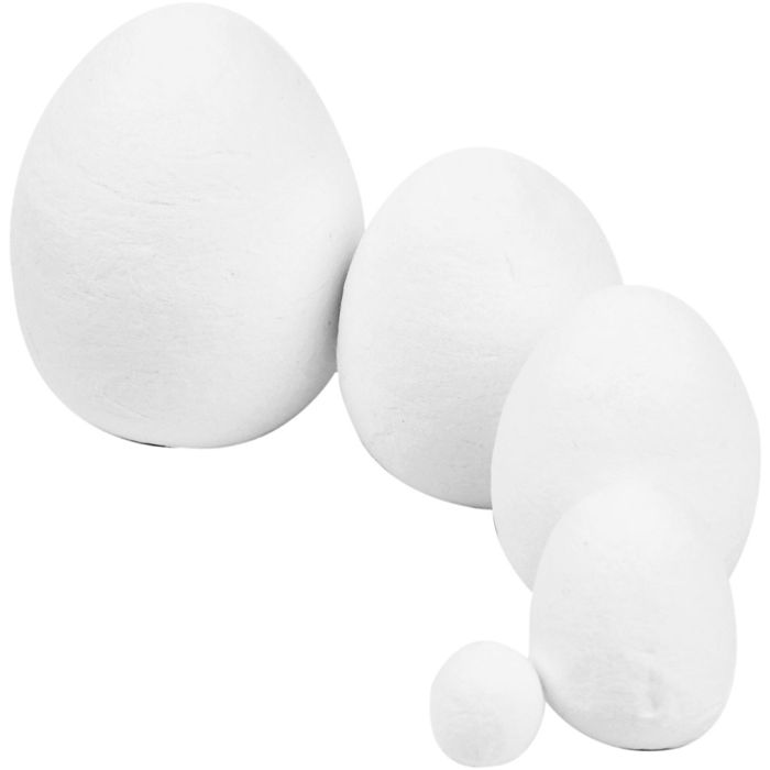 Egg, str. 12+25+35+40+47 mm, hvit, 200 stk./ 1 pk.