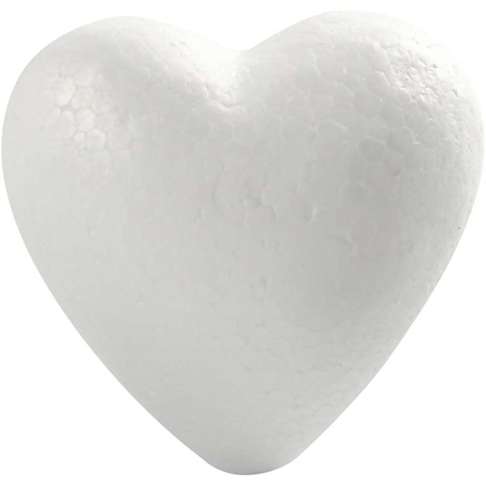 Hjerte, H: 8 cm, D: 4,5 cm, B: 8 cm, hvit, 50 stk./ 1 pk.