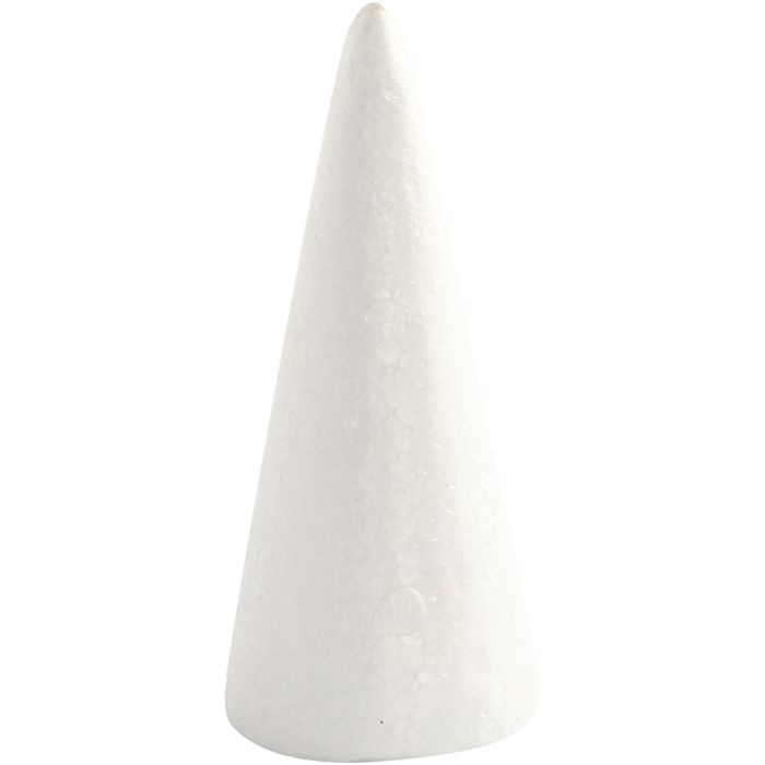 Kjegle, H: 14,5 cm, dia. 6 cm, hvit, 5 stk./ 1 pk.