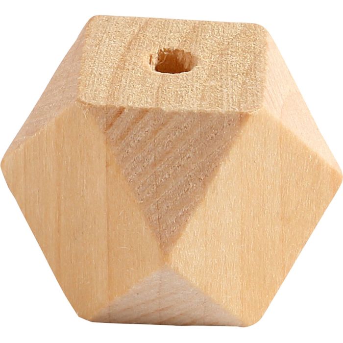 Facettslipt treperle, B: 20 mm, hullstr. 3 mm, 6 stk./ 1 pk.