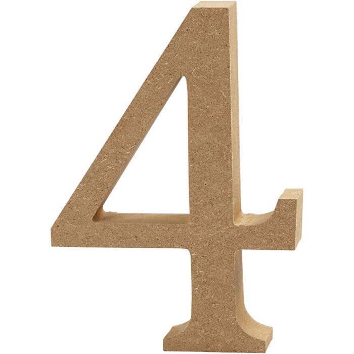 Tall, 4, H: 8 cm, tykkelse 1,5 cm, 1 stk.