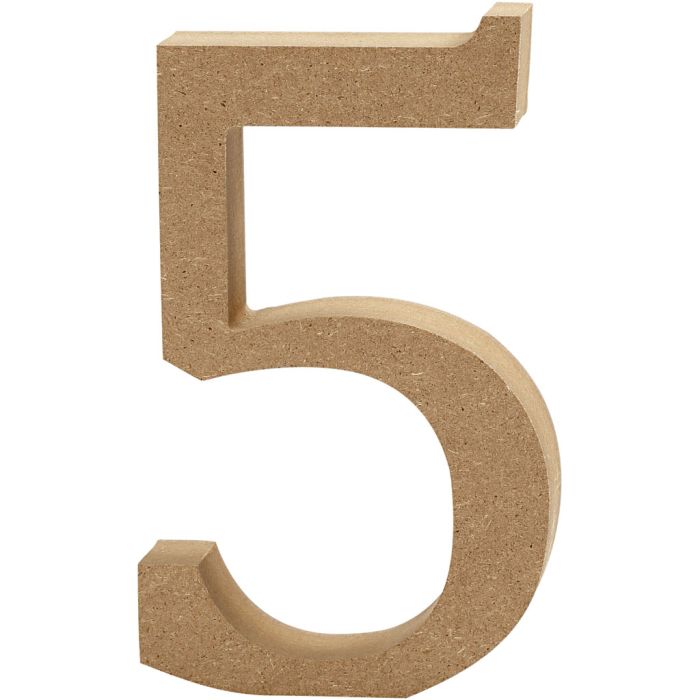 Tall, 5, H: 8 cm, tykkelse 1,5 cm, 1 stk.