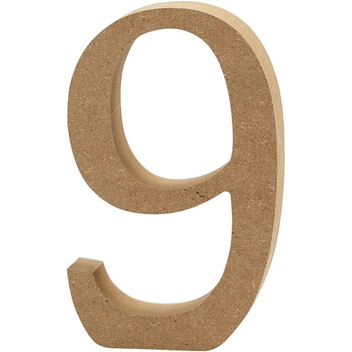 Tall, 9, H: 8 cm, tykkelse 1,5 cm, 1 stk.