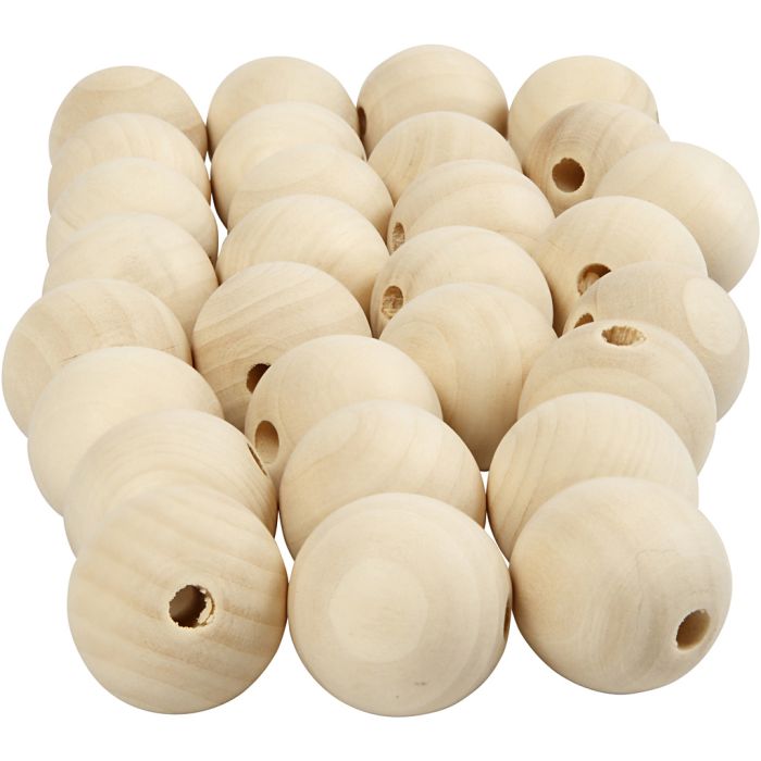 Treperle, dia. 25 mm, hullstr. 4,5 mm, natur, 100 stk./ 1 pk.