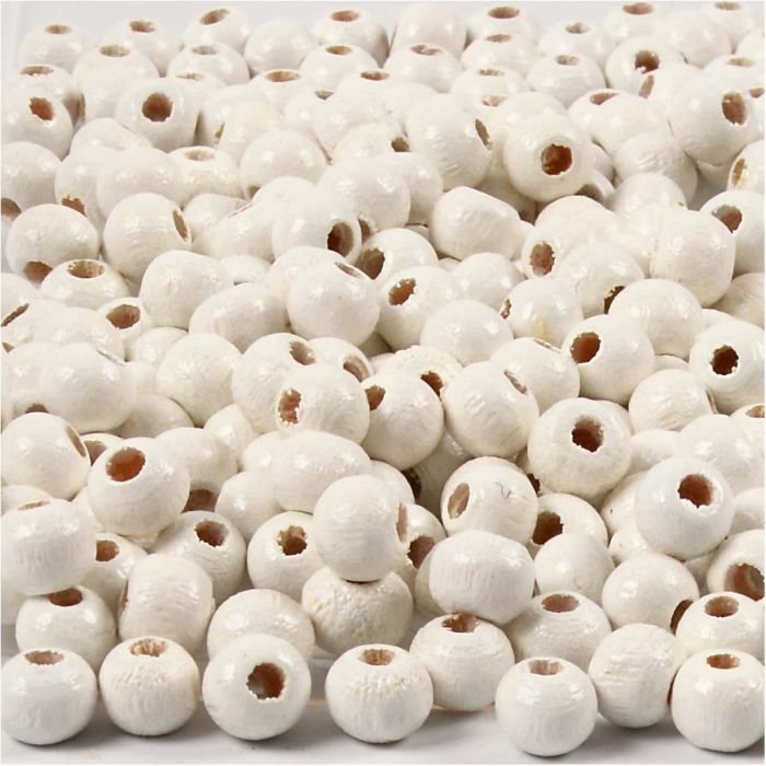 Treperler, dia. 5 mm, hullstr. 1,5 mm, ca. 150 stk., hvit, 6 g/ 1 pk.