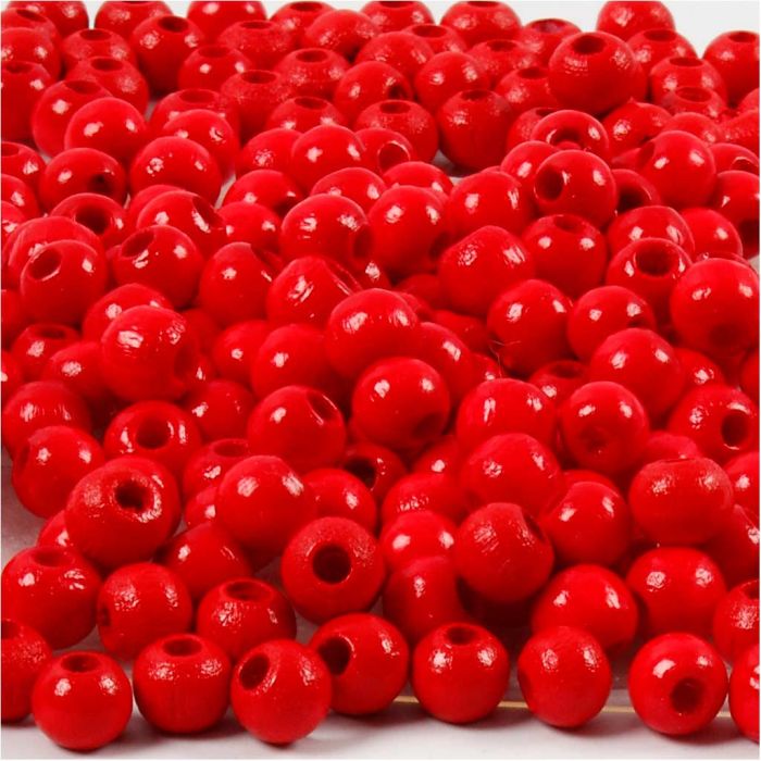 Treperler, dia. 5 mm, hullstr. 1,5 mm, ca. 150 stk., rød, 6 g/ 1 pk.