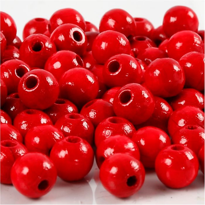 Treperler, dia. 8 mm, hullstr. 2 mm, ca. 80 stk., rød, 15 g/ 1 pk.