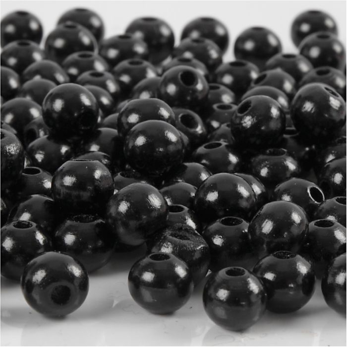Treperler, dia. 8 mm, hullstr. 2 mm, ca. 80 stk., svart, 15 g/ 1 pk.