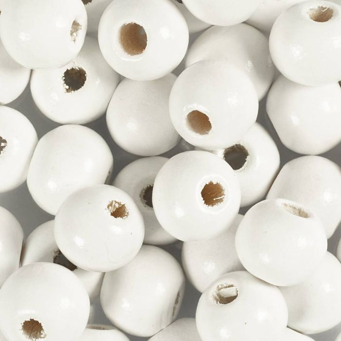 Treperler, dia. 10 mm, hullstr. 3 mm, hvit, 175 stk., 50 g/ 1 pk.
