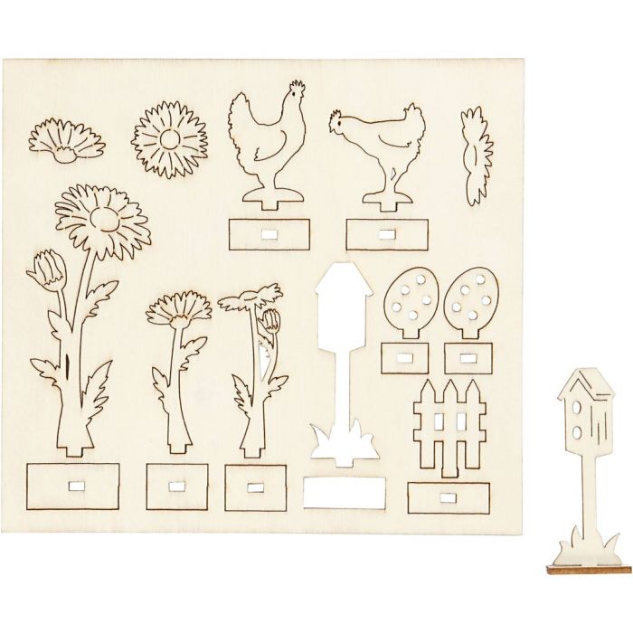Sett-sammen selv trefigur, L: 15,5 cm, B: 17 cm, tykkelse 3 mm, 1 pk.