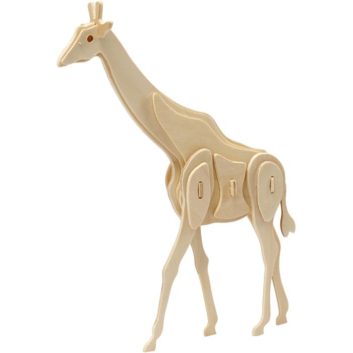 3D konstruksjonsfigur, sjiraff, str. 20x4,2x25 cm, 1 stk.