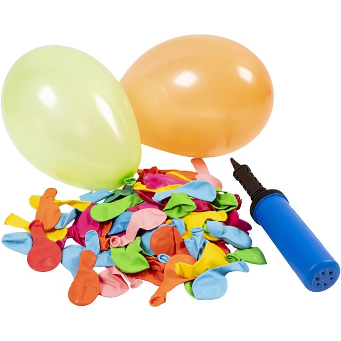 Ballongsett med pumpe, 1 pk.