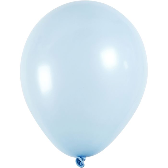 Ballonger, dia. 23 cm, rund, lys blå, 10 stk./ 1 pk.