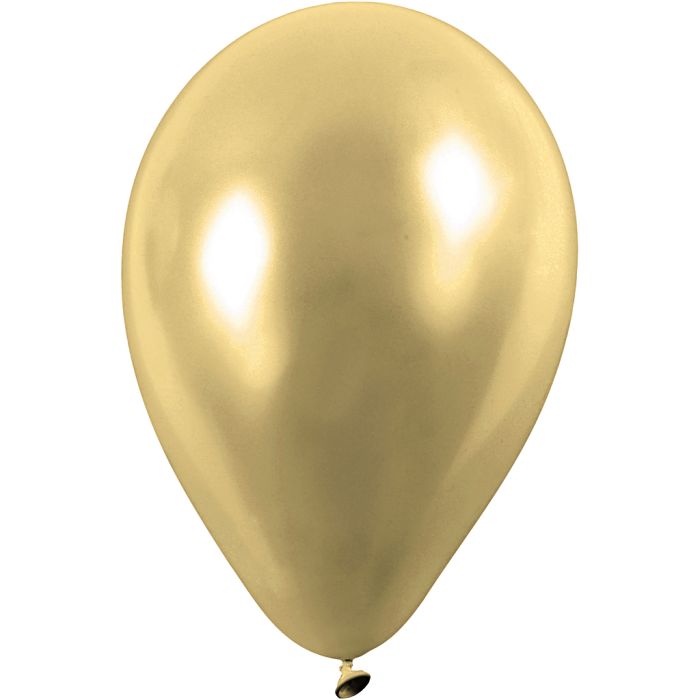 Ballonger, dia. 23 cm, rund, gull, 8 stk./ 1 pk.