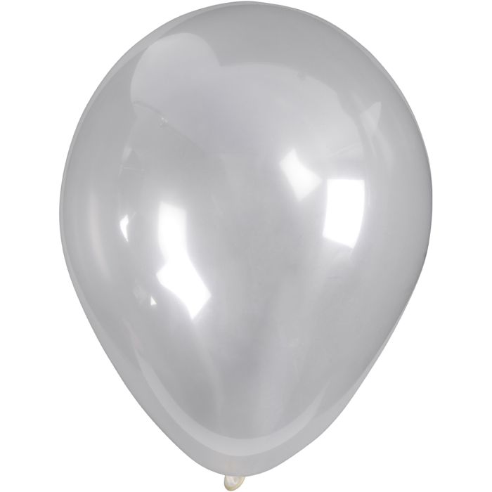 Ballonger, dia. 23 cm, rund, transparent, 10 stk./ 1 pk.