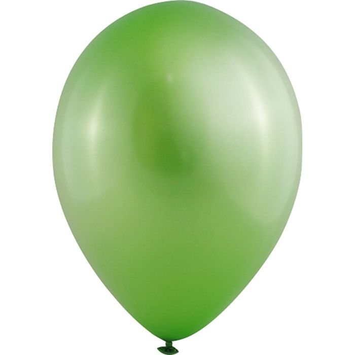 Ballonger, str. 23 cm, rund, metallic grønn, 8 stk./ 1 pk.