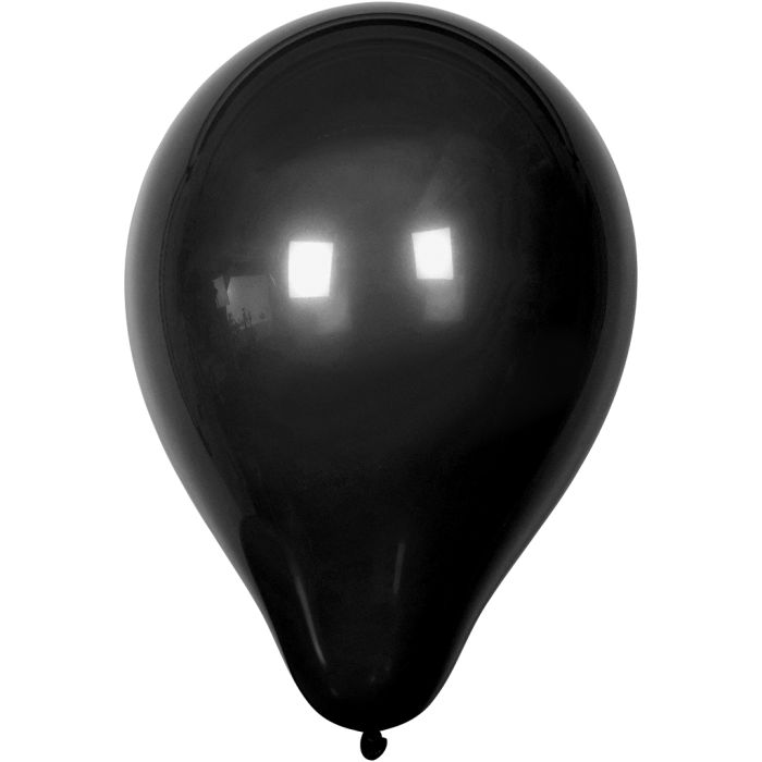 Ballonger, dia. 23 cm, rund, svart, 10 stk./ 1 pk.