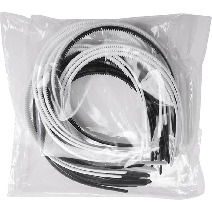 Hårbøyle , B: 8 mm, svart, hvit, 20 stk./ 1 pk.