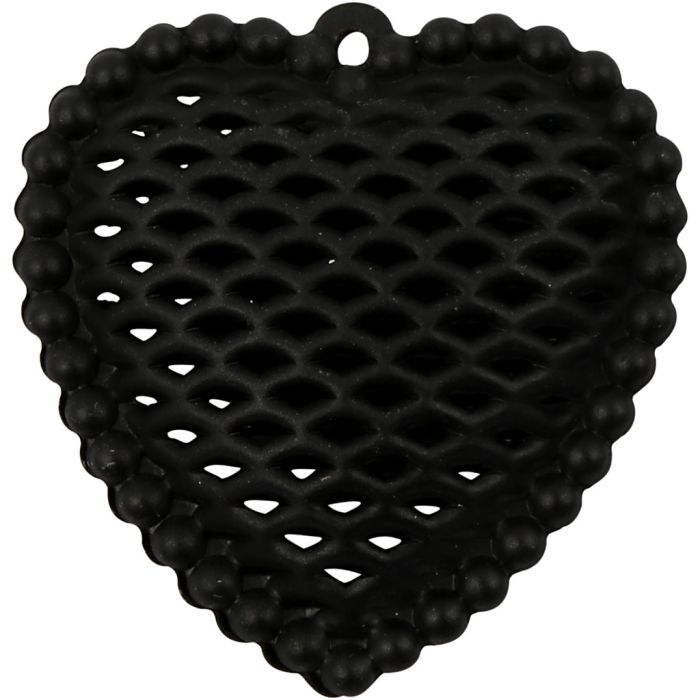 Hjerte, 28x29 mm, 1 mm, svart, 1 stk.