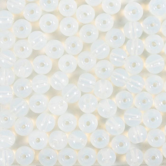 Glassperler, dia. 4 mm, hullstr. 1 mm, krystall, 90 stk., 20 g/ 1 pk.