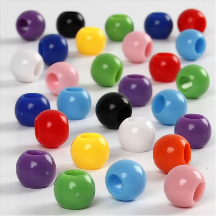 Kongoperler, dia. 8 mm, hullstr. 4 mm, ca. 370 stk., 70 g, 125 ml/ 1 pk.