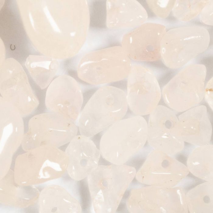 Krystallperler, Rosenkvarts, dia. 7-12 mm, hullstr. 1 mm, rosa, 63 stk./ 1 pk.