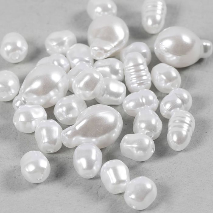 Voksperler, Oval, dia. 6-14 mm, hullstr. 1,3-1,5 mm, 30 stk./ 1 pk.