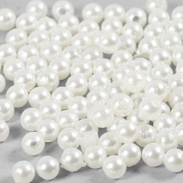 Voksperler, dia. 5 mm, hullstr. 1,7 mm, perlemor, 110 stk./ 1 pk.