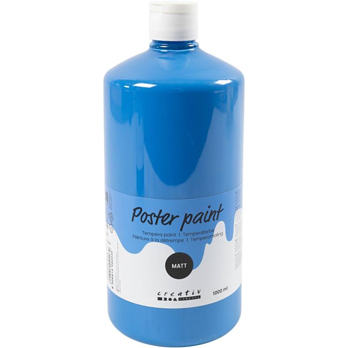 Temperamaling Matt, primær blå, 1000 ml/ 1 fl.