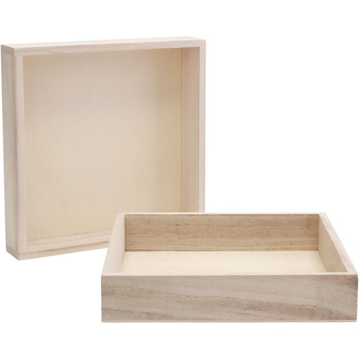 Trerammer med kant, str. 16,2x16,2x3 cm, 10 stk./ 1 pk.