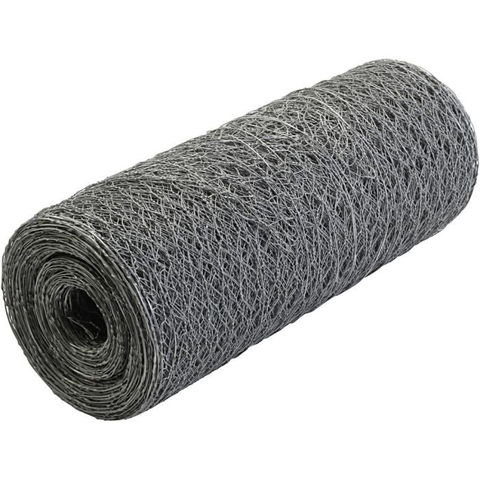 Hønsenetting, B: 30 cm, hullstr. 1,6 cm, tykkelse 0,7 mm, 30 m/ 1 rl.