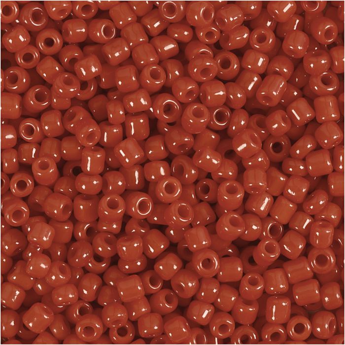 Rocaillesperler, dia. 3 mm, str. 8/0, hullstr. 0,6-1,0 mm, mørk rød, 25 g/ 1 pk.