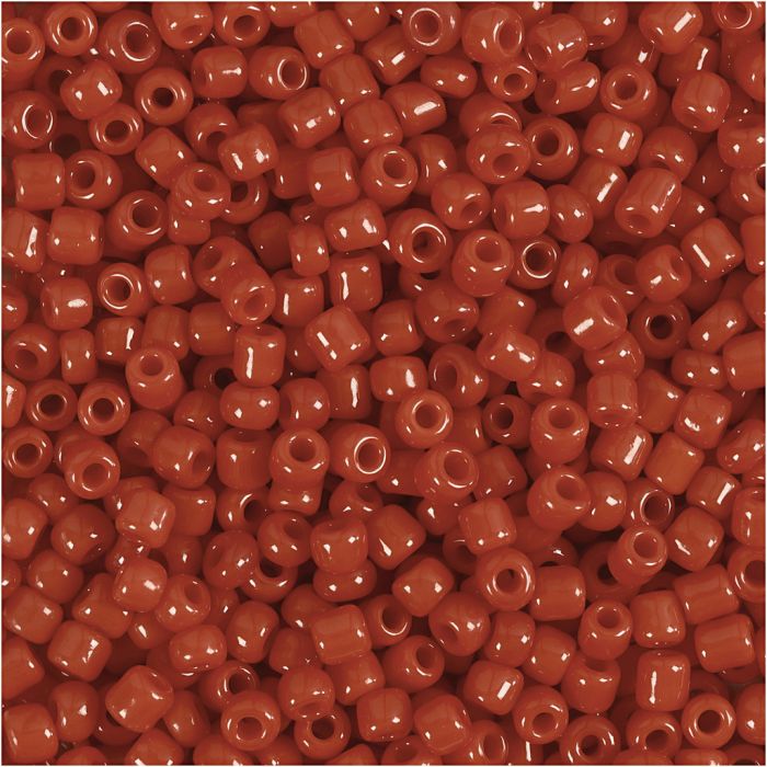 Rocaillesperler, dia. 3 mm, str. 8/0, hullstr. 0,6-1,0 mm, mørk rød, 500 g/ 1 pk.