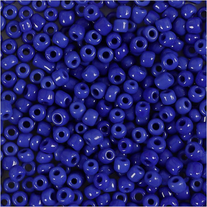Rocaillesperler, dia. 3 mm, str. 8/0, hullstr. 0,6-1,0 mm, blå, 25 g/ 1 pk.
