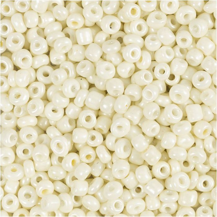 Rocaillesperler, dia. 3 mm, str. 8/0, hullstr. 0,6-1,0 mm, perlemor, 25 g/ 1 pk.